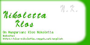 nikoletta klos business card